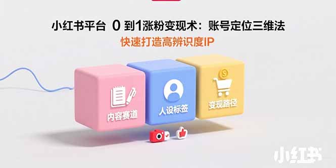 小红书平台0到1涨粉变现术：账号定位三维法，快速打造高辨识度IP-HEIXMI（中国站）
