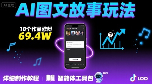 抖音爆火的ai图文故事玩法，18个作品涨粉69.4W，详细制作教程+智能体-HEIXMI（中国站）