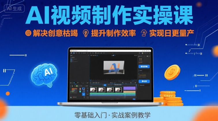 Ai视频制作实操课，解决创意枯竭、效率低下痛点，实现日更量产可持续变现-HEIXMI（中国站）