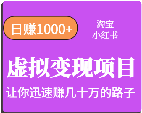 淘宝OR小红书虚拟变现，日赚1000+，多账号操作年收入几十W不等-HEIXMI（中国站）