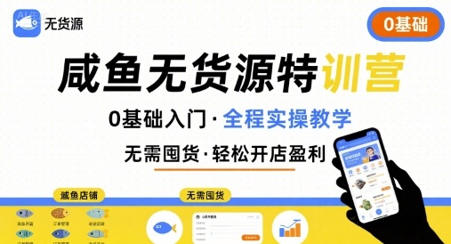 无货源特训营，0基础带你玩转咸鱼无货源-HEIXMI（中国站）