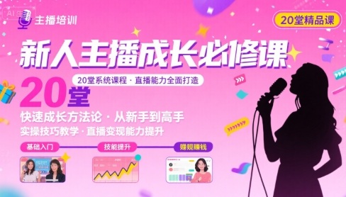 新人主播必学的20堂培训课，让主播快速成长的必学课程，帮你直播能力快速打造的实操方法-HEIXMI（中国站）