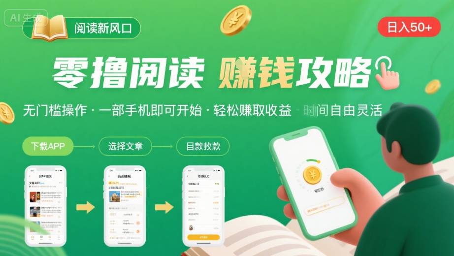 零撸阅读新风口，无门槛轻松挣，一部手机，日入 50-3张【揭秘】-HEIXMI（中国站）