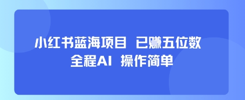 小红书蓝海项目，全程AI，操作简单，已挣五位数-HEIXMI（中国站）