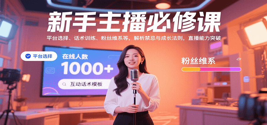 新手主播必修课：平台选择、话术训练、粉丝维系等，解析禁忌与成长法则，突破直播能力-HEIXMI（中国站）