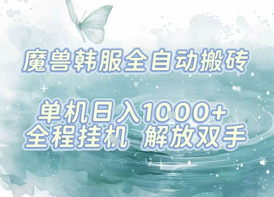最新韩服游戏搬砖，单机日入1k+，全自动运行挂G项目，解放双手【揭秘】-HEIXMI（中国站）