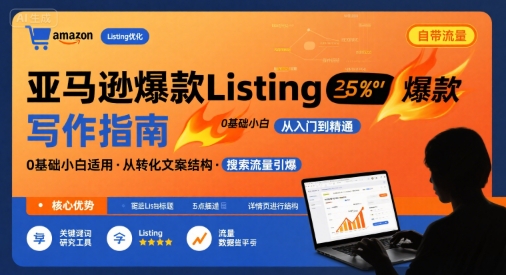亚马逊爆款Listing写作方法，亚马逊0基础小白也能写爆款自带流量的Listing-HEIXMI（中国站）