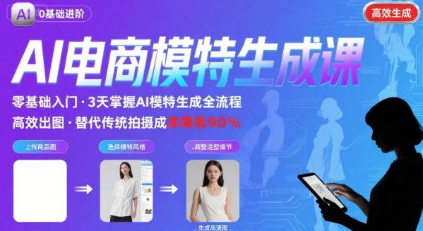 AI模特进阶课程，0基础高效生成逼真电商模特图-HEIXMI（中国站）