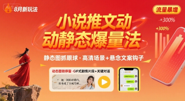 8月小说推文全新玩法，动静态图片+搭配小说文案爆量玩法-HEIXMI（中国站）
