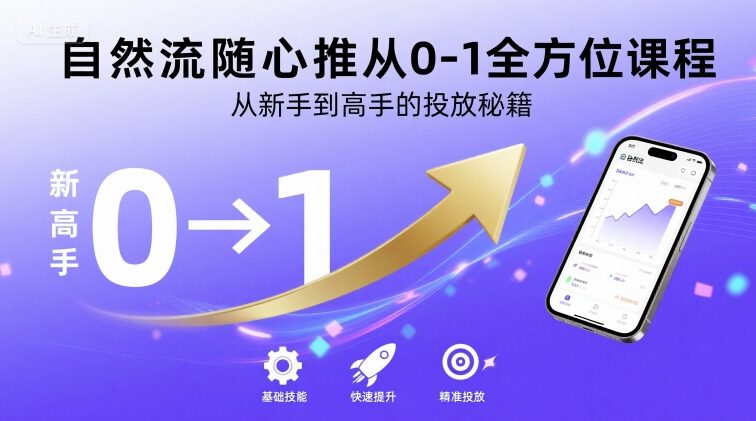 自然流随心推从0-1全方位课程，从新手到高手的投放秘籍-HEIXMI（中国站）
