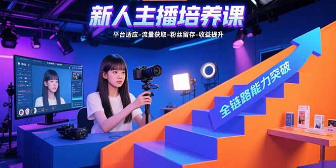 新人主播培养课：平台适应-流量获取-粉丝留存-收益提升 全链路能力突破-HEIXMI（中国站）