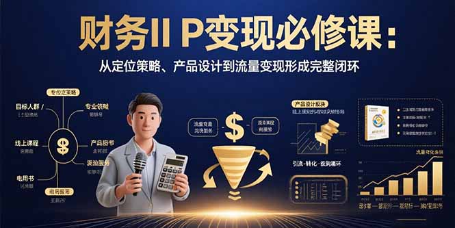 财务IP变现必修课：从定位策略、产品设计到流量变现形成完整闭环-HEIXMI（中国站）