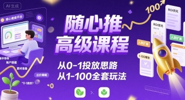 随心推高级课程，从0-1投放思路，也有从1-100的全套玩法-HEIXMI（中国站）