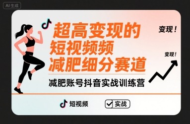 超高变现的短视频减肥细分赛道，减肥账号抖音实战训练营-HEIXMI（中国站）