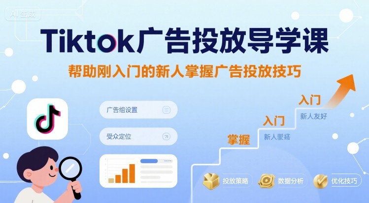 Tiktok广告投放导学课，帮助刚入门的新人掌握广告投放技巧-HEIXMI（中国站）