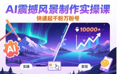 AI震撼风景制作实操课，快速起千粉万粉号-HEIXMI（中国站）