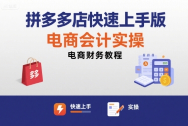 拼多多店快速上手版电商会计实操-电商财务教程-HEIXMI（中国站）