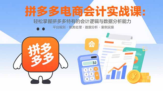 拼多多电商会计实战课：轻松掌握拼多多特有的会计逻辑与数据分析能力-HEIXMI（中国站）
