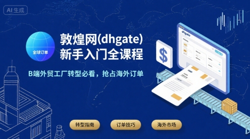敦煌网(dhgate)新手入门全课程，B端外贸工厂转型必看，抢占海外订单-HEIXMI（中国站）