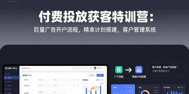 付费投放获客特训营：巨量广告开户流程，精准计划搭建，客户管理系统-HEIXMI（中国站）
