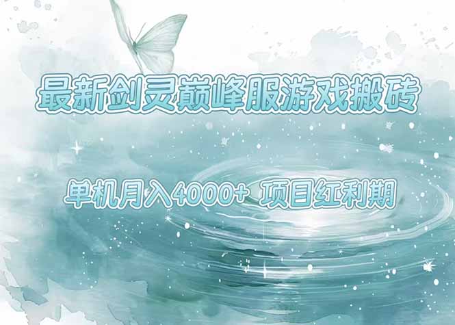 最新剑灵巅峰服游戏搬砖，项目红利期，单机稳定4000+操作简单好上手-HEIXMI（中国站）