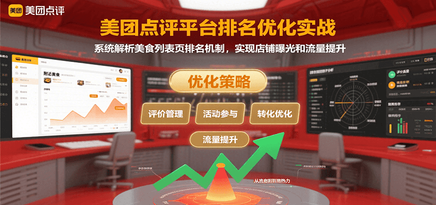 美团点评平台排名优化实战，系统解析美食列表页排名机制，实现店铺曝光和流量提升-HEIXMI（中国站）