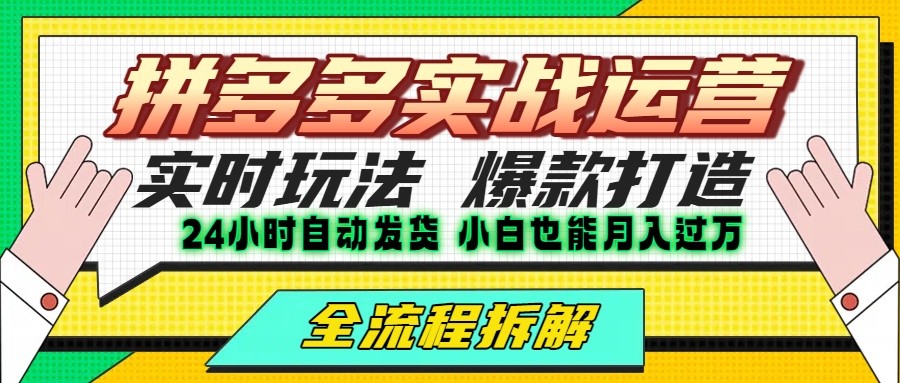 拼多多最新实战运营高投产：长久稳定项目，单店利润一天三位数-HEIXMI（中国站）