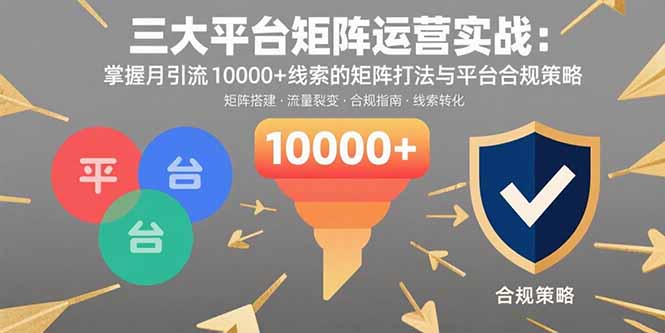 三大平台矩阵运营实战：掌握月引流10000+线索的矩阵打法与平台合规策略-HEIXMI（中国站）