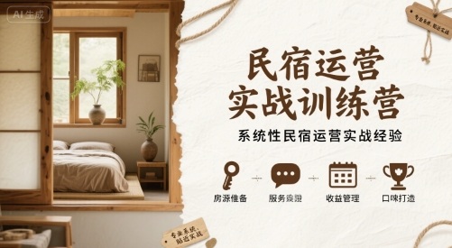 民宿运营实战训练营，系统性民宿运营实战经验-HEIXMI（中国站）