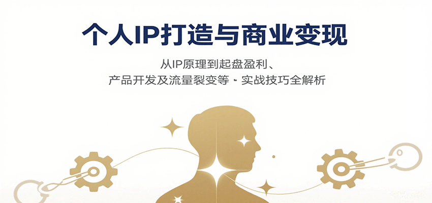 个人IP打造与商业变现，从IP原理到起盘盈利、产品开发及流量裂变等实战技巧全解析-HEIXMI（中国站）