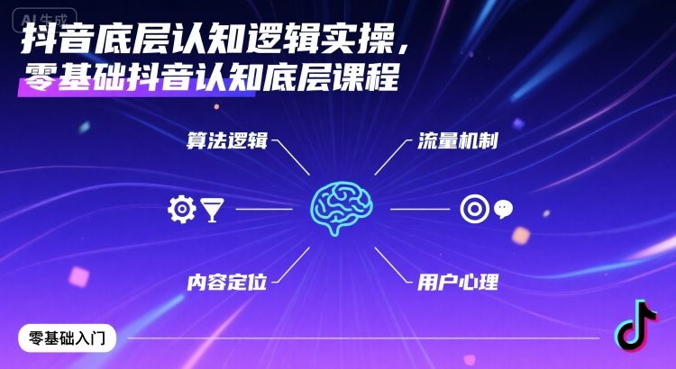 抖音底层认知逻辑实操，零基础抖音认知底层课程-HEIXMI（中国站）