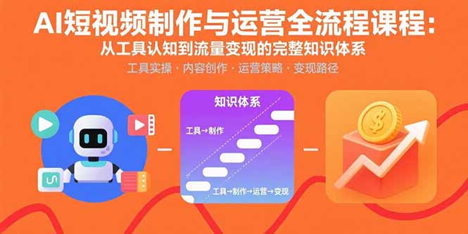 AI短视频制作与运营全流程课程：从工具认知到流量变现的完整知识体系-HEIXMI（中国站）