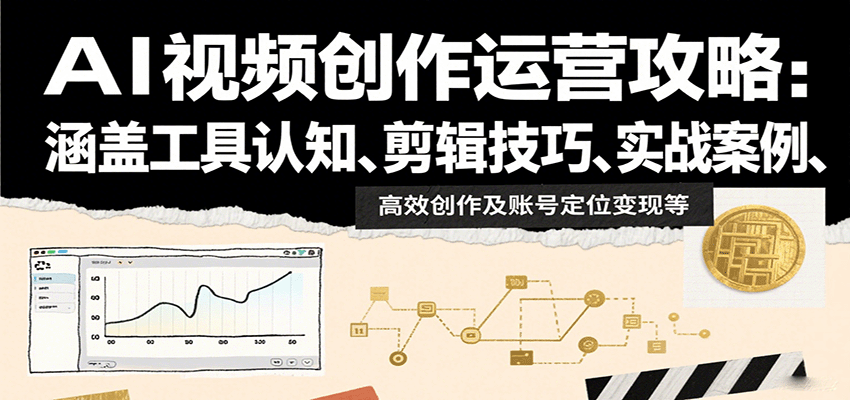 AI视频创作运营攻略：涵盖工具认知、剪辑技巧、实战案例、高效创作及账号定位变现等-HEIXMI（中国站）