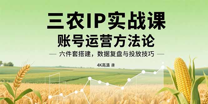 三农IP实战课：账号运营方法论，六件套搭建，数据复盘与投放技巧-HEIXMI（中国站）
