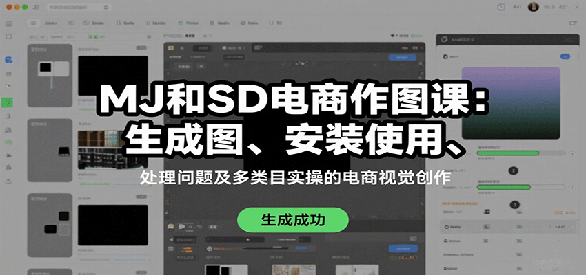 MJ和SD电商作图课：生成图、安装使用、处理问题及多类目实操的电商视觉创作-HEIXMI（中国站）