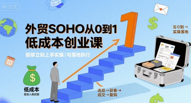 外贸SOHO从0到1低成本创业课，能够立刻上手实操与落地执行-HEIXMI（中国站）