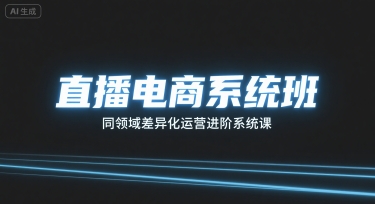 直播电商系统班，同领域差异化运营进阶系统课-HEIXMI（中国站）