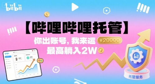 【哔哩哔哩托管】你出账号，我来运营，最高躺入2W【揭秘】-HEIXMI（中国站）