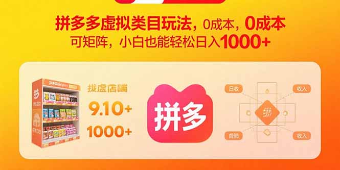 拼多多虚拟类目玩法，0成本，可矩阵，小白也能轻松日入1000+-HEIXMI（中国站）