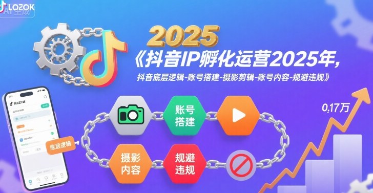 抖音IP孵化运营2025年，抖音底层逻辑-账号搭建-摄影剪辑-账号内容-规避违规-HEIXMI（中国站）