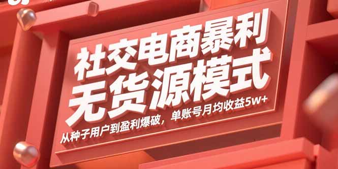 社交电商暴利无货源模式：从种子用户到盈利爆破，单账号月均收益5w+-HEIXMI（中国站）