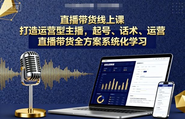 直播带货线上课，打造运营型主播，起号、话术、运营，直播带货全方案系统化学习-HEIXMI（中国站）