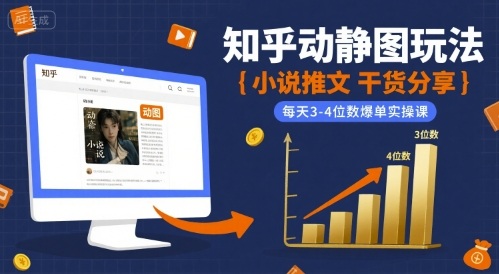 小说推文干货分享之知乎动静图玩法，每天3-4位数爆单实操课-HEIXMI（中国站）
