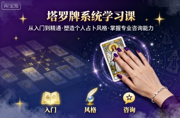 塔罗牌系统学习课，助你从入门到精通，塑造个人占卜风格，掌握专业咨询能力-HEIXMI（中国站）