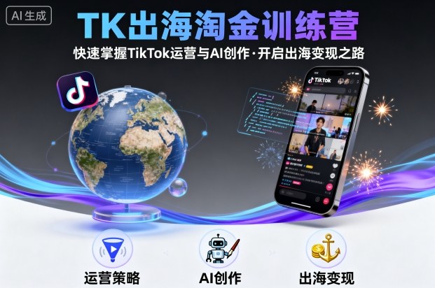 TK出海淘金训练营，助你快速掌握TikTok运营与AI创作，开启出海变现之路-HEIXMI（中国站）