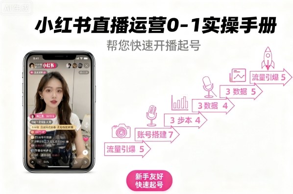 小红书直播运营0-1实操手册，帮您快速开播起号-HEIXMI（中国站）