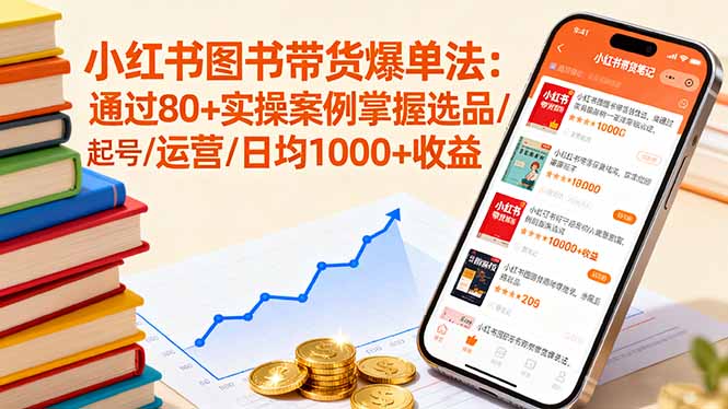 小红书图书带货爆单法：通过80+实操案例掌握选品/起号/运营/日均1000+收益-HEIXMI（中国站）
