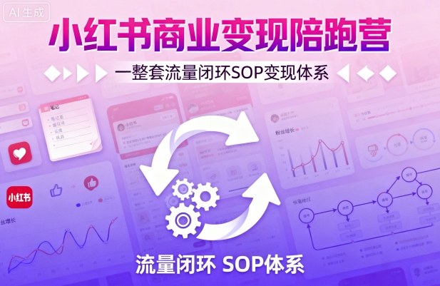 小红书商业变现陪跑营，轻IP矩阵 私域获客 聚光投流，一整套流量闭环SOP变现体系-HEIXMI（中国站）