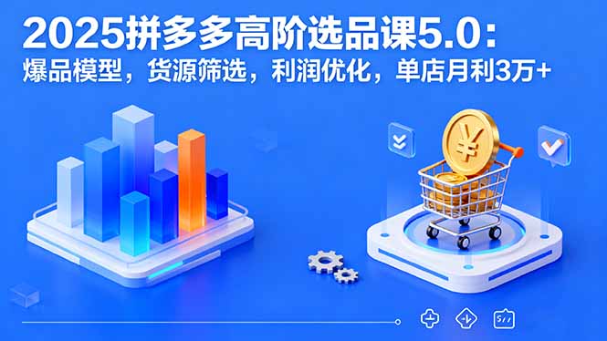 2025拼多多高阶选品课5.0：爆品模型，货源筛选，利润优化，单店月利3万+-HEIXMI（中国站）