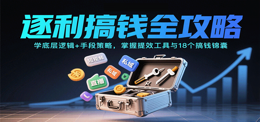 逐利搞钱全攻略：学底层逻辑+手段策略，掌握提效工具与18个搞钱锦囊-HEIXMI（中国站）